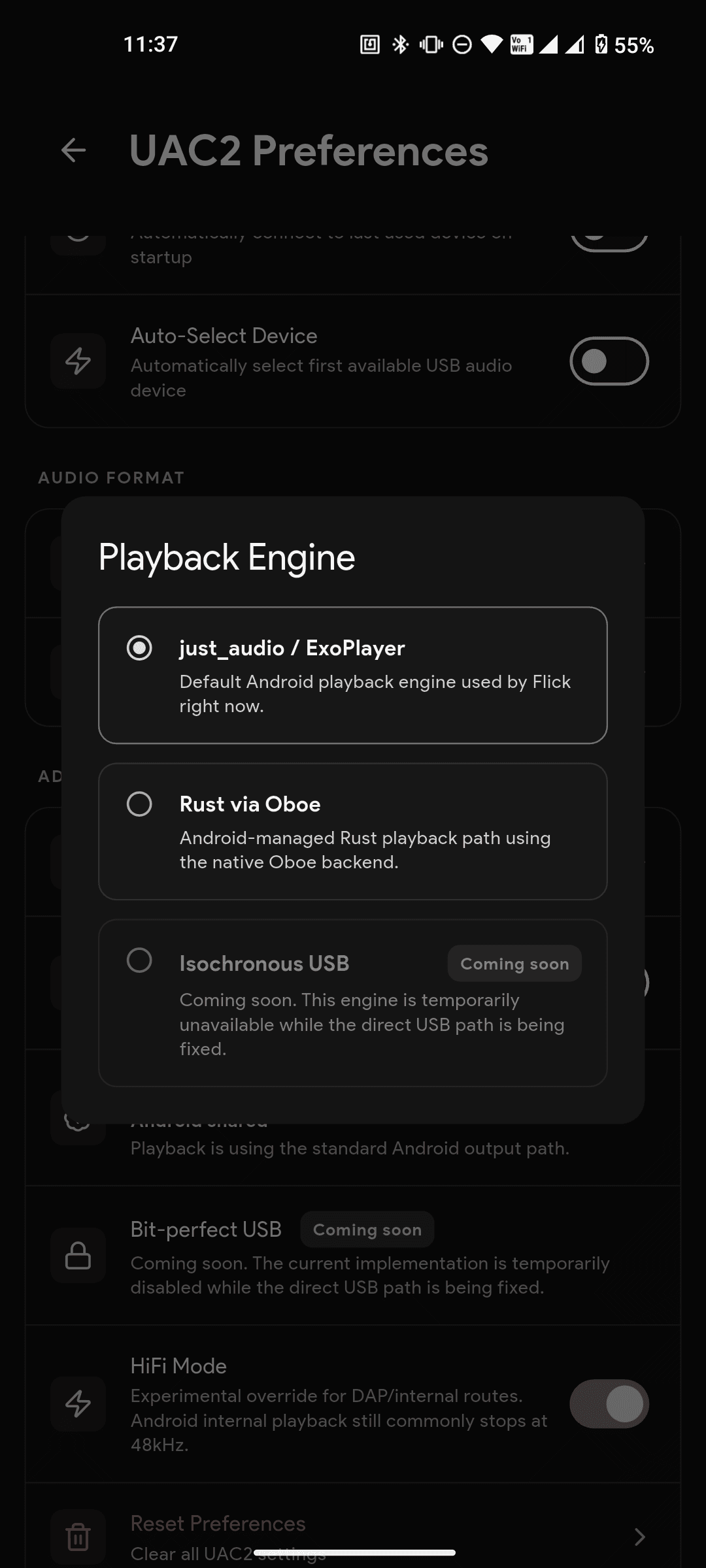 Flick Player library browser